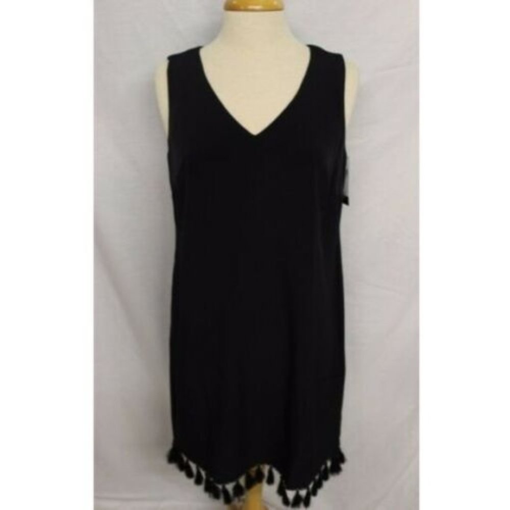 Women's AB Studio Tassel Fringe Tank Dress - Sz 14 - Picture 4 of 6